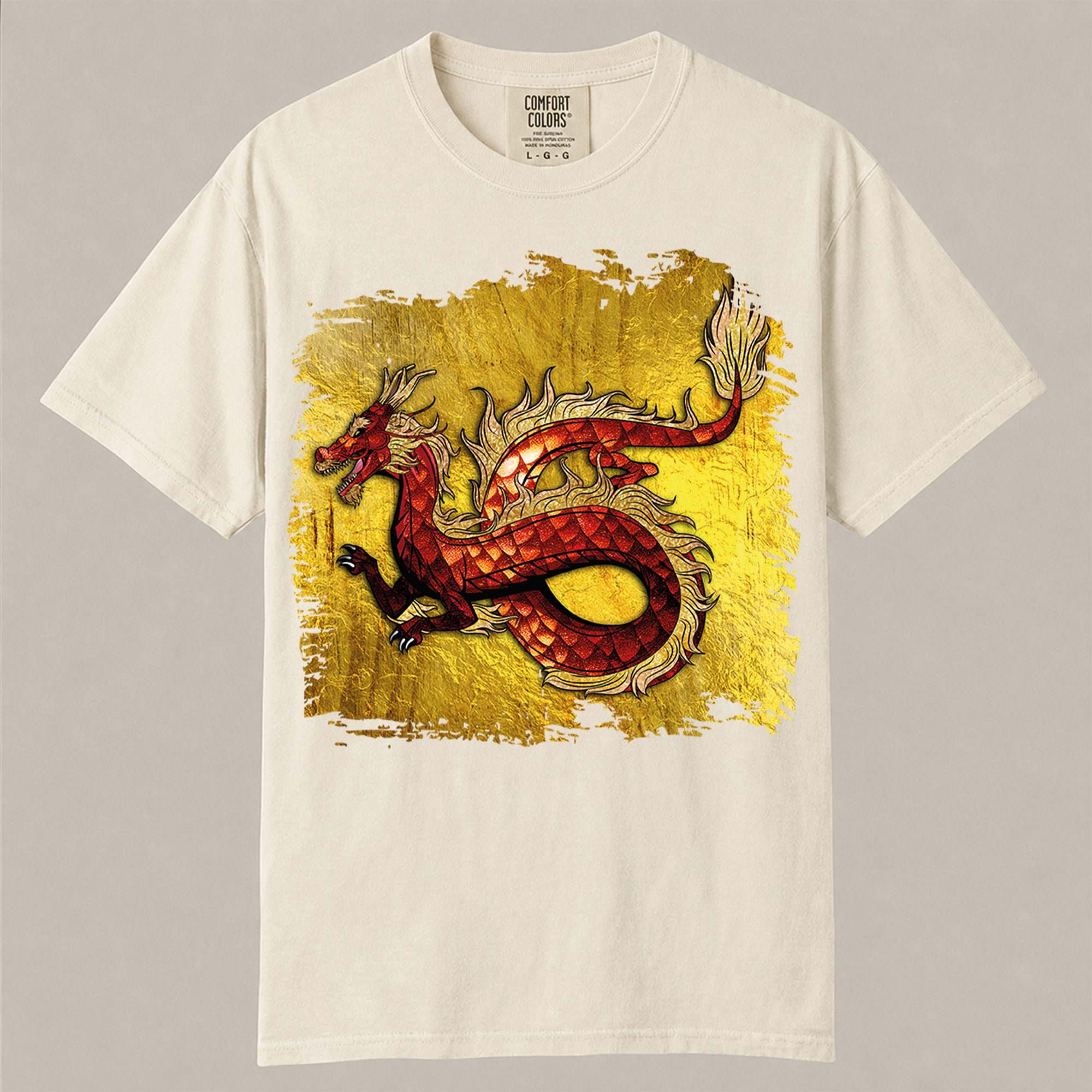 Golden Red Dragon Graphic Tee