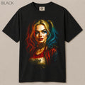Harley Quinn Colorful Hair Pop Art Graphic Tee