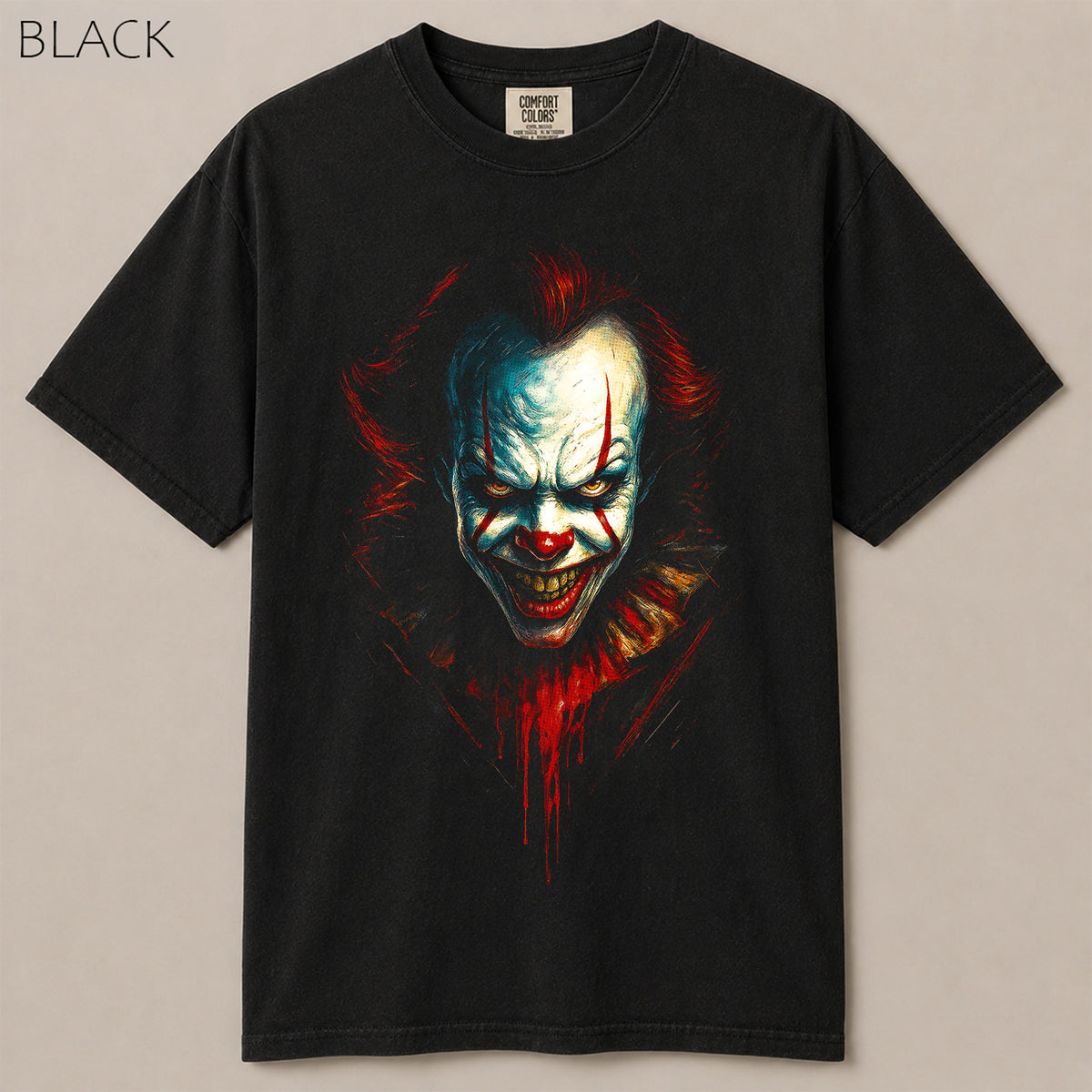 Scary Clown Horror Face Dripping Graphic Tee