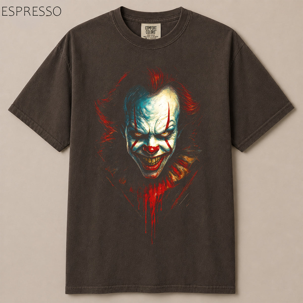 Scary Clown Horror Face Dripping Graphic Tee