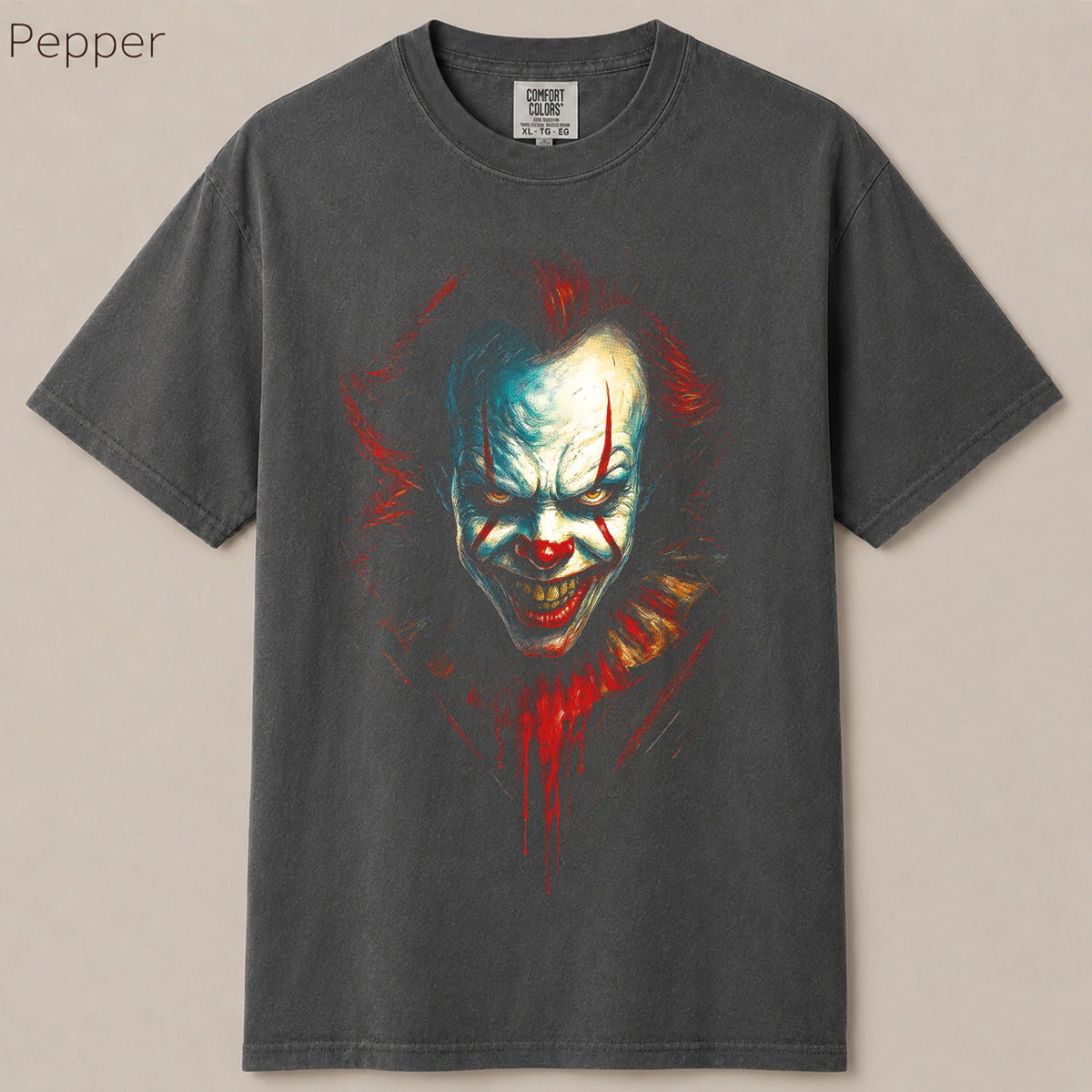 Scary Clown Horror Face Dripping Graphic Tee
