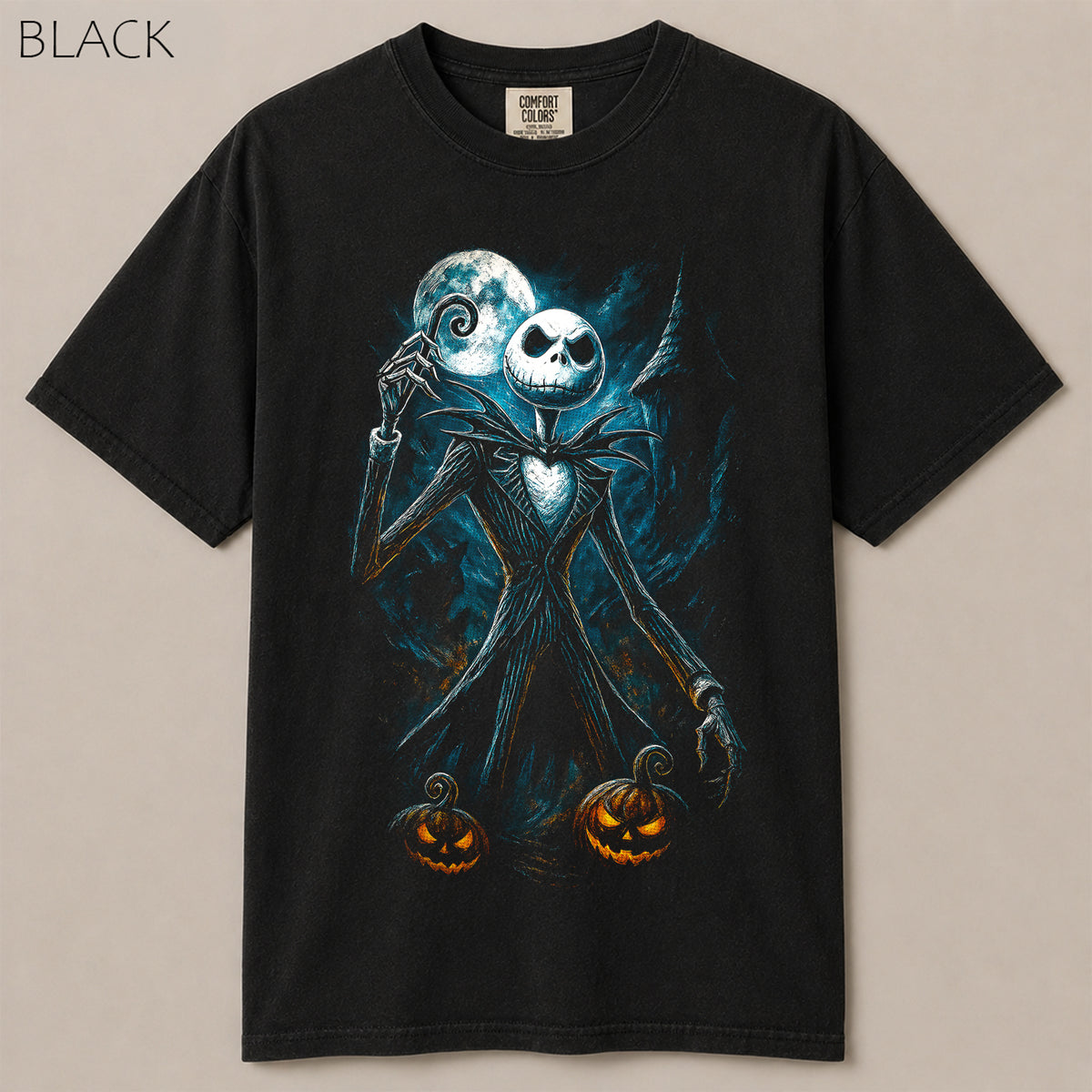 Skeleton Pumpkin King Moonlight Graphic Tee
