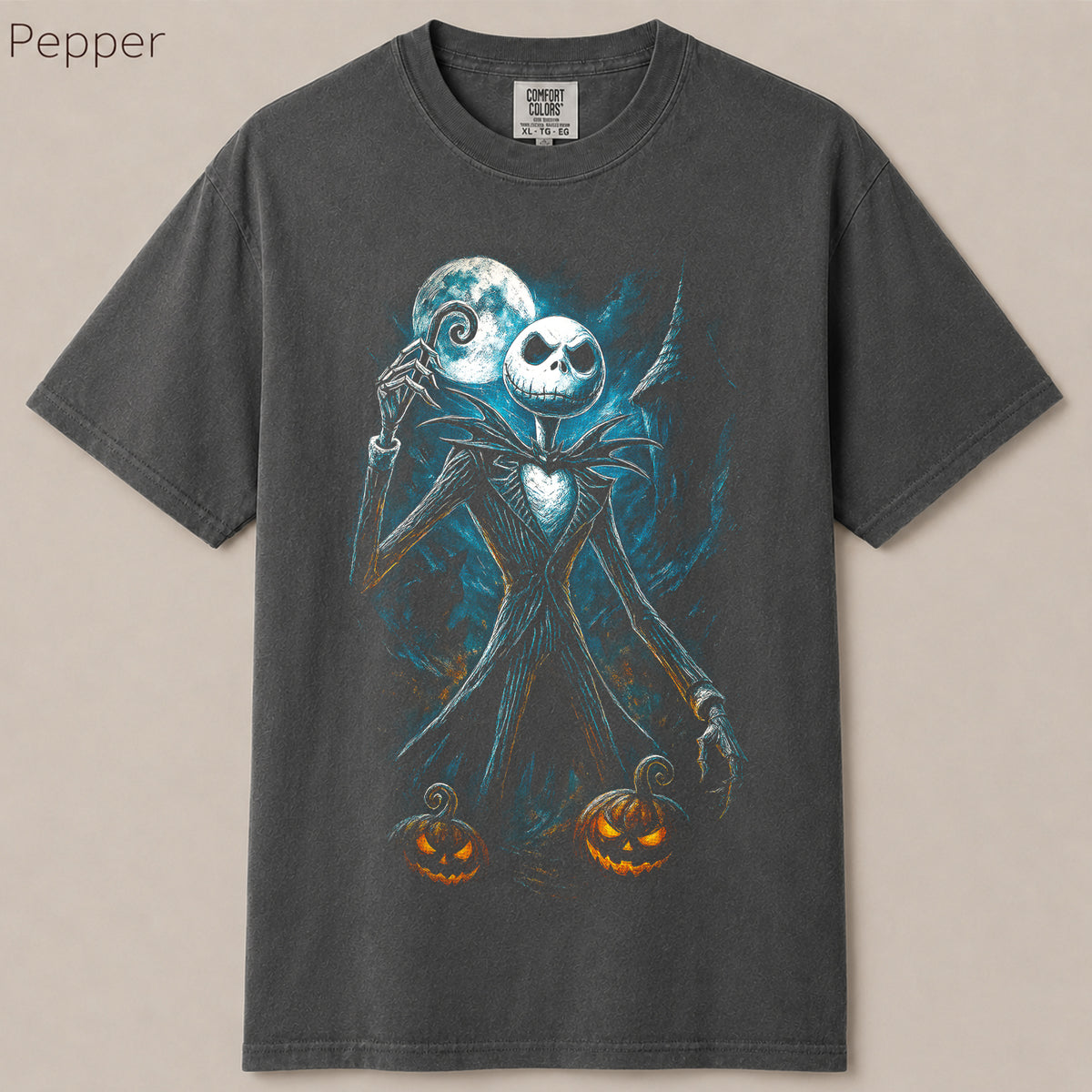 Skeleton Pumpkin King Moonlight Graphic Tee