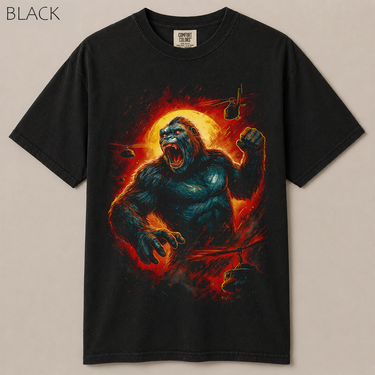 King Kong Roaring Moon Helicopter Battle Graphic Tee