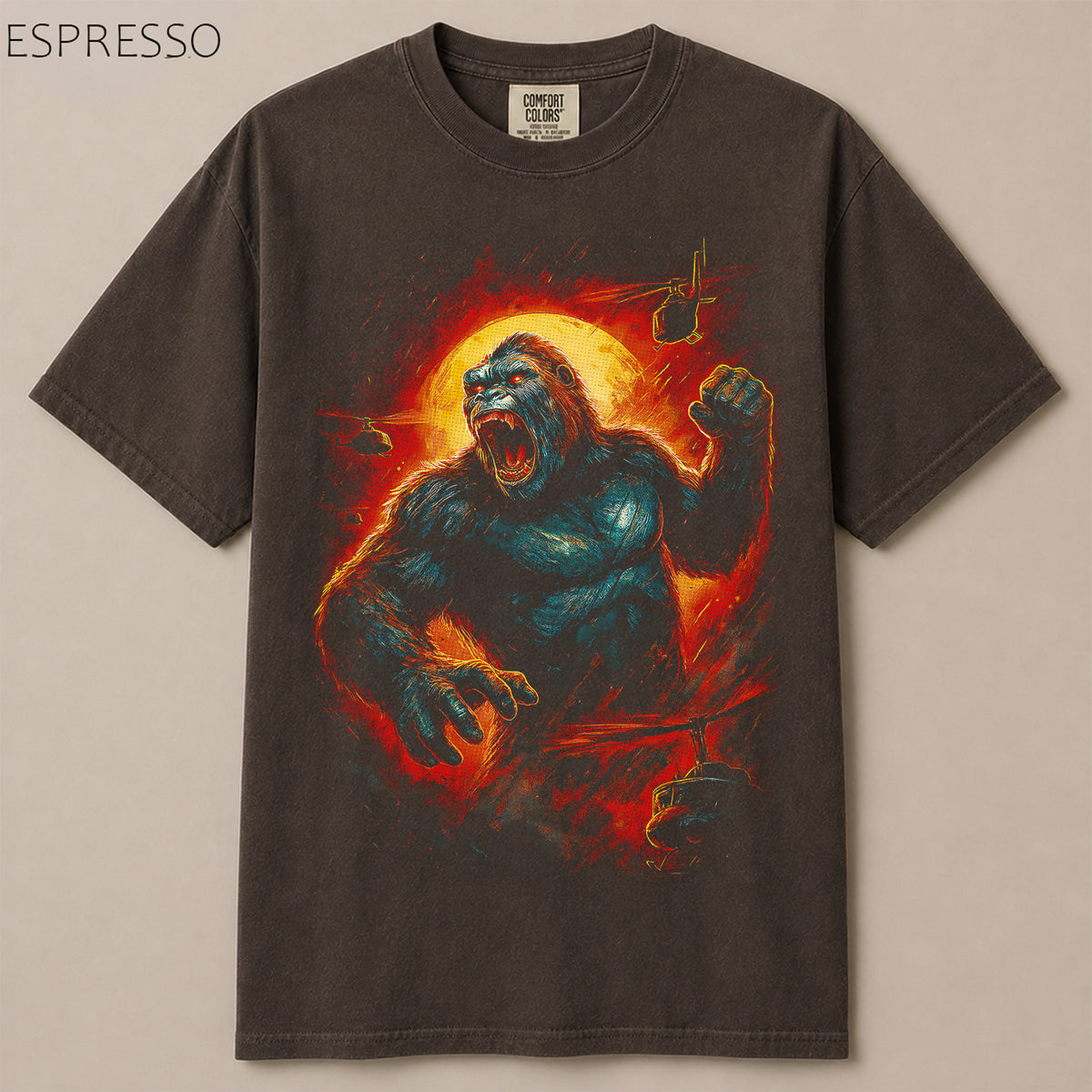 King Kong Roaring Moon Helicopter Battle Graphic Tee