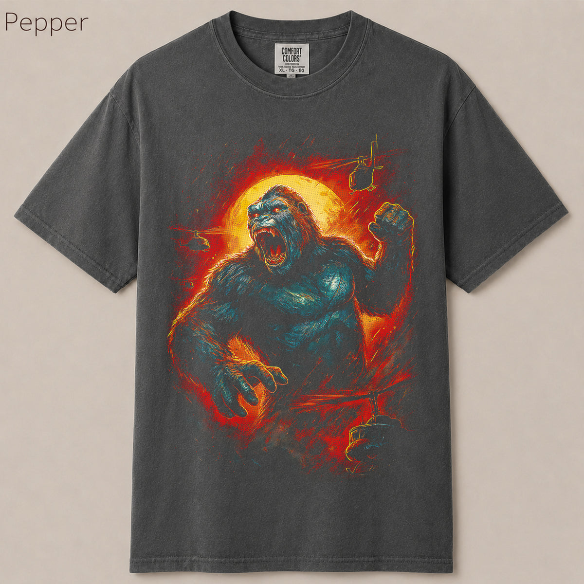 King Kong Roaring Moon Helicopter Battle Graphic Tee