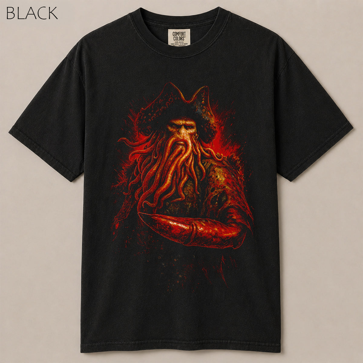 Davy Jones Octopus Pirate Captain Graphic Tee