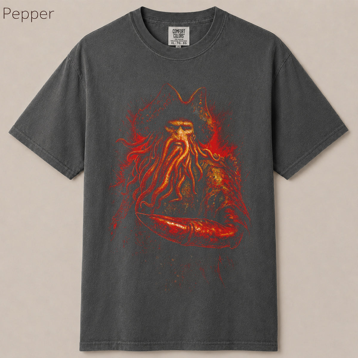Davy Jones Octopus Pirate Captain Graphic Tee