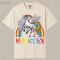 Funny Momicorn rainbow unicorn shirt for moms. Perfect Mother's Day gift, mom birthday gift, unicorn mom tee on soft garment-dyed cotton.
