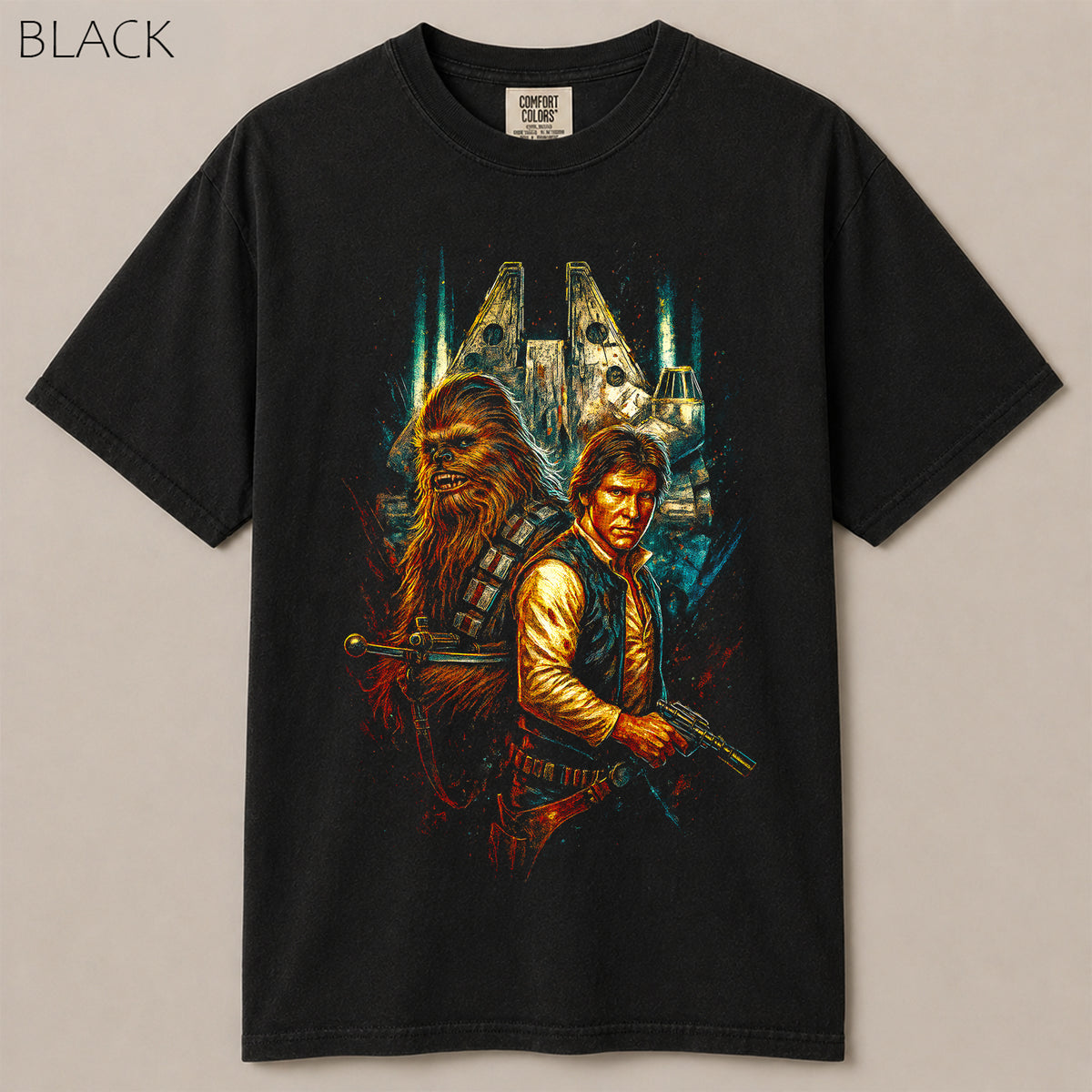 Smuggler and Wookiee Falcon Duo Heroes Graphic Tee