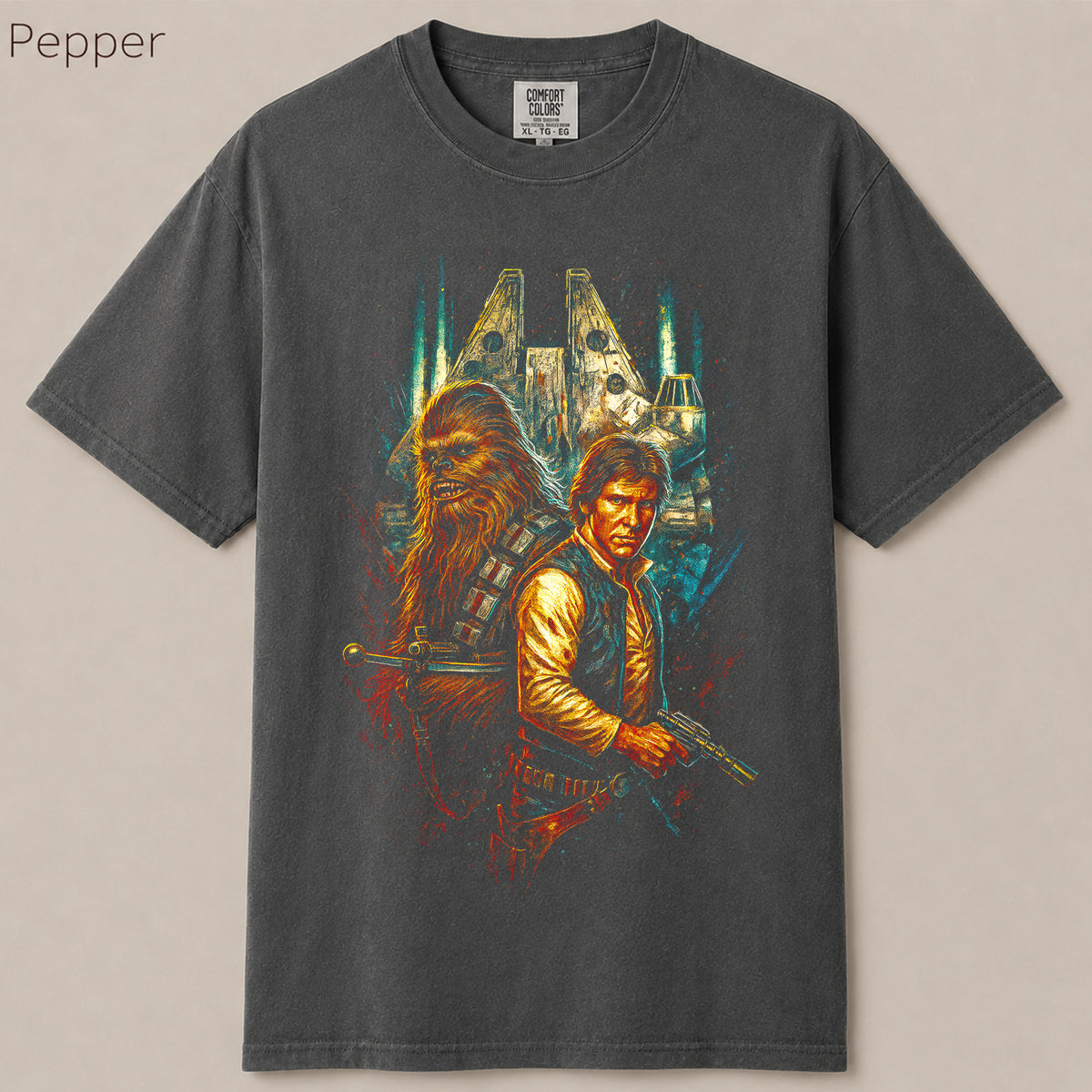 Smuggler and Wookiee Falcon Duo Heroes Graphic Tee
