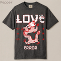 Shop Love Error Dragon Shirt. Retro Japanese dragon graphic tee with streetwear aesthetic. Premium garment-dyed cotton, relaxed fit. Perfect anime streetwear gift