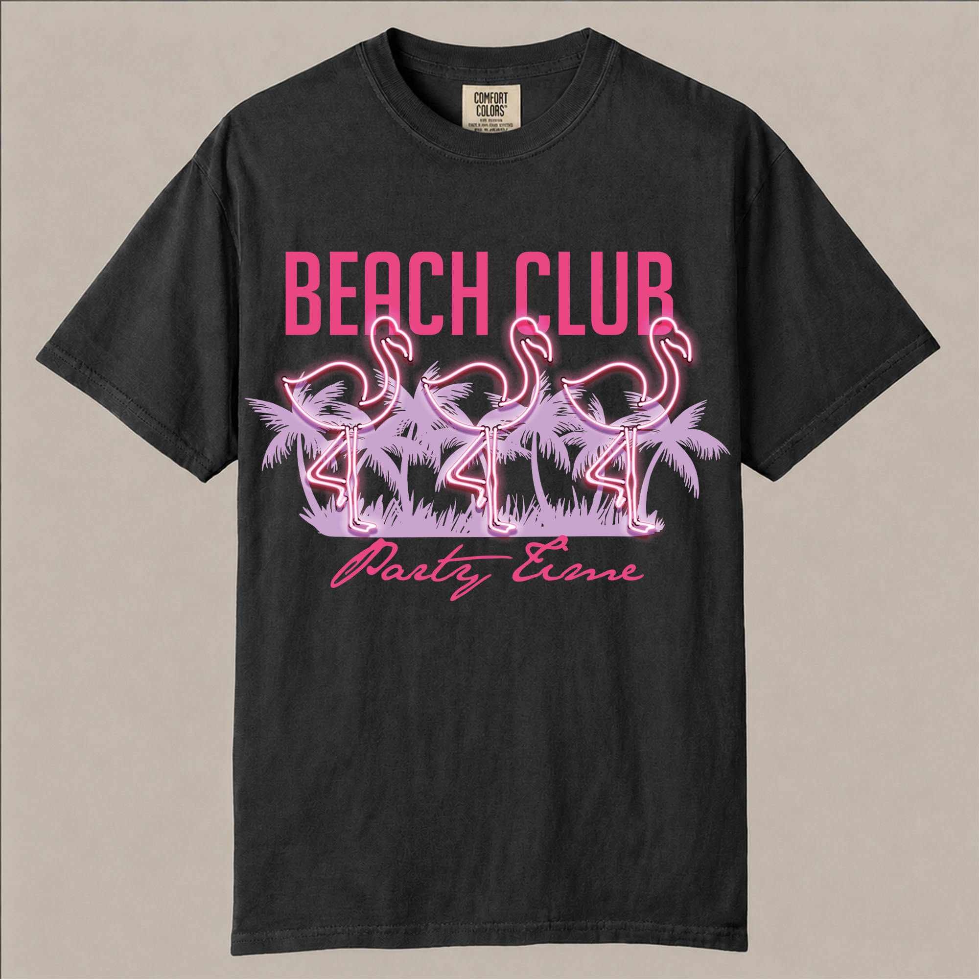 Neon Flamingo Beach Club T-Shirt