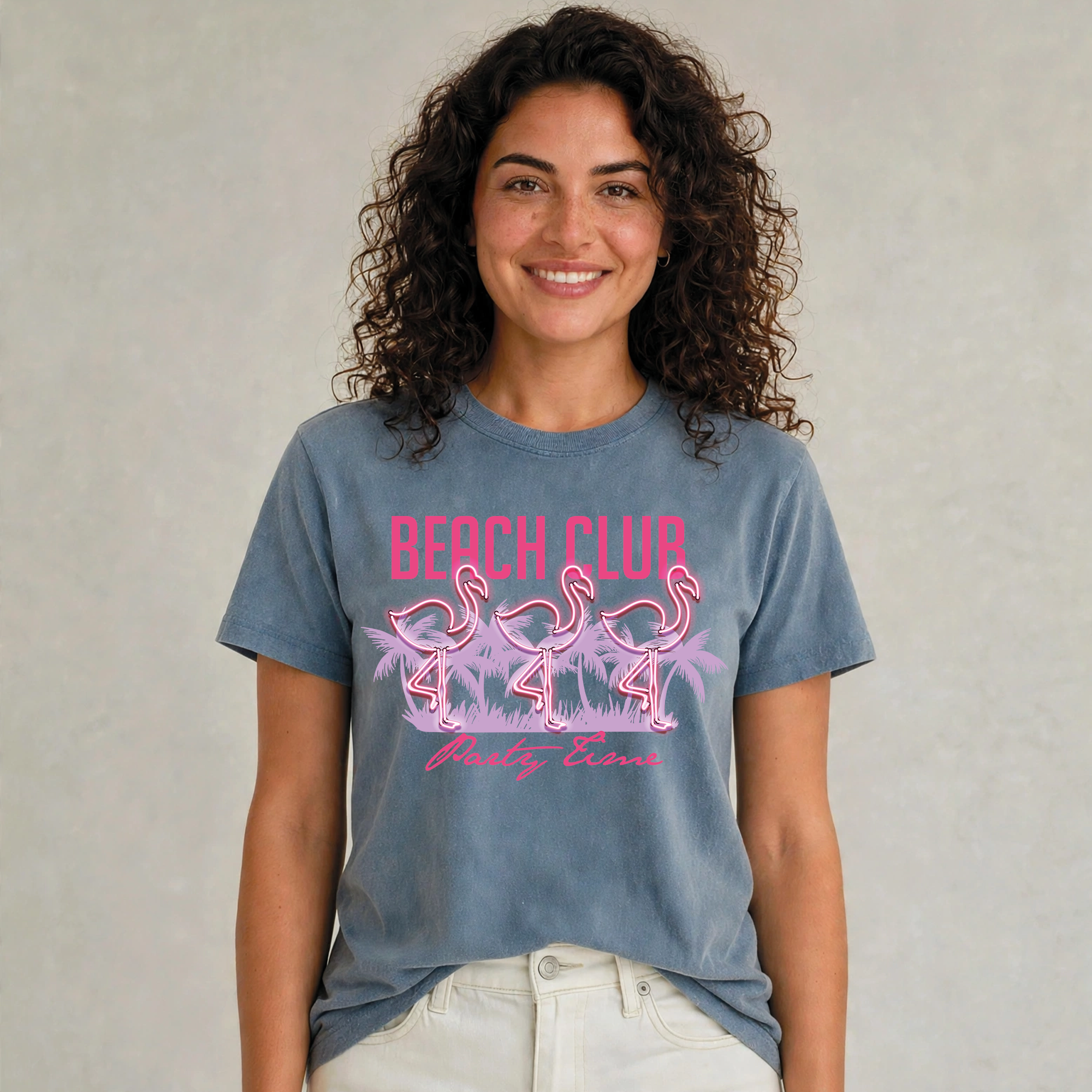 Neon Flamingo Beach Club T-Shirt