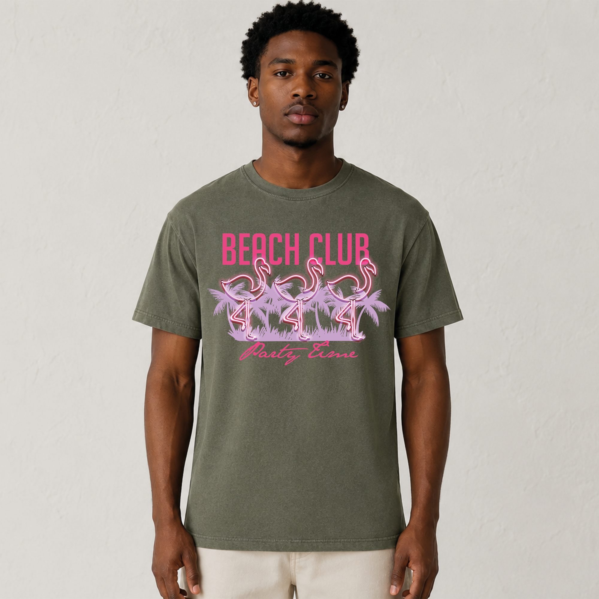 Neon Flamingo Beach Club T-Shirt