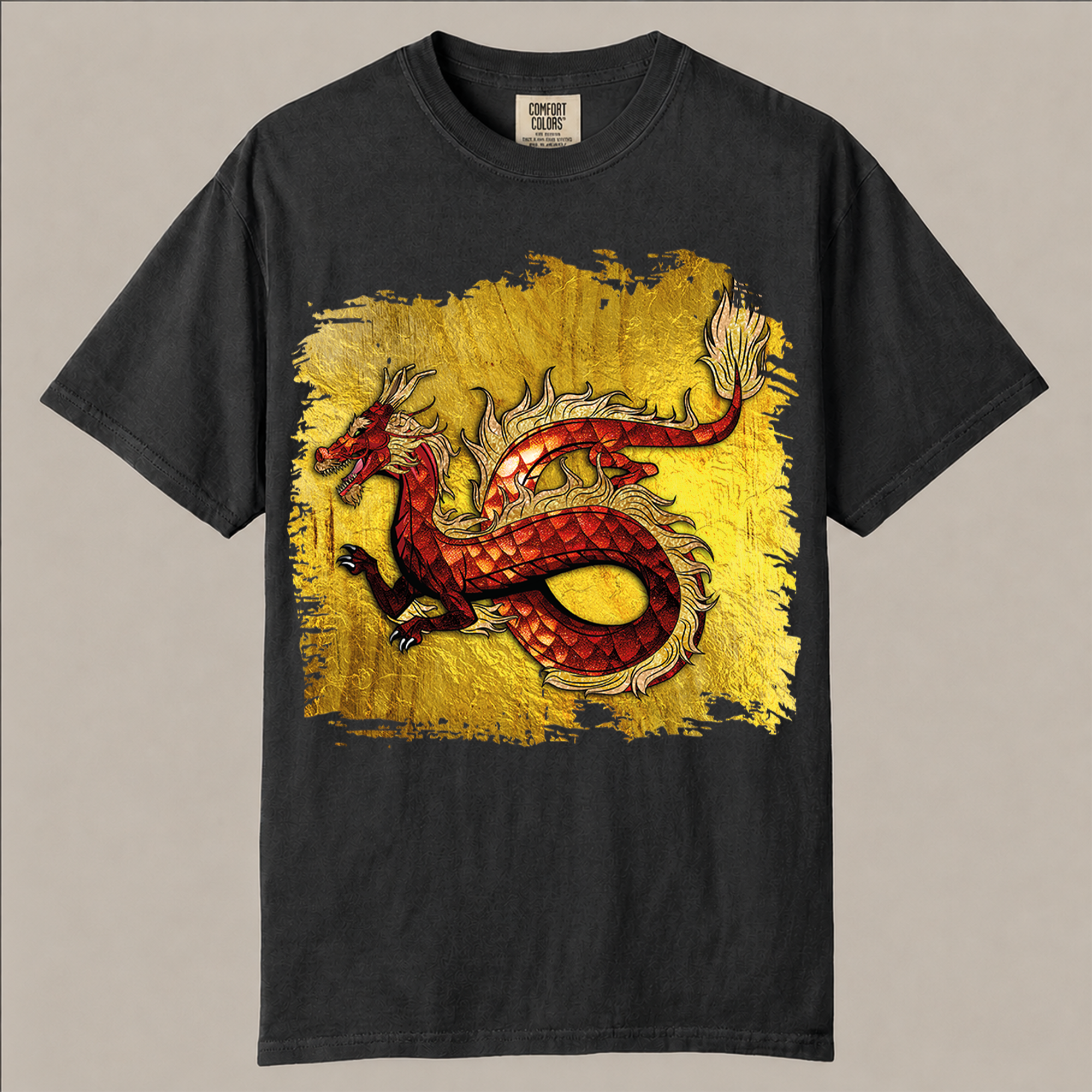 Golden Red Dragon Graphic Tee