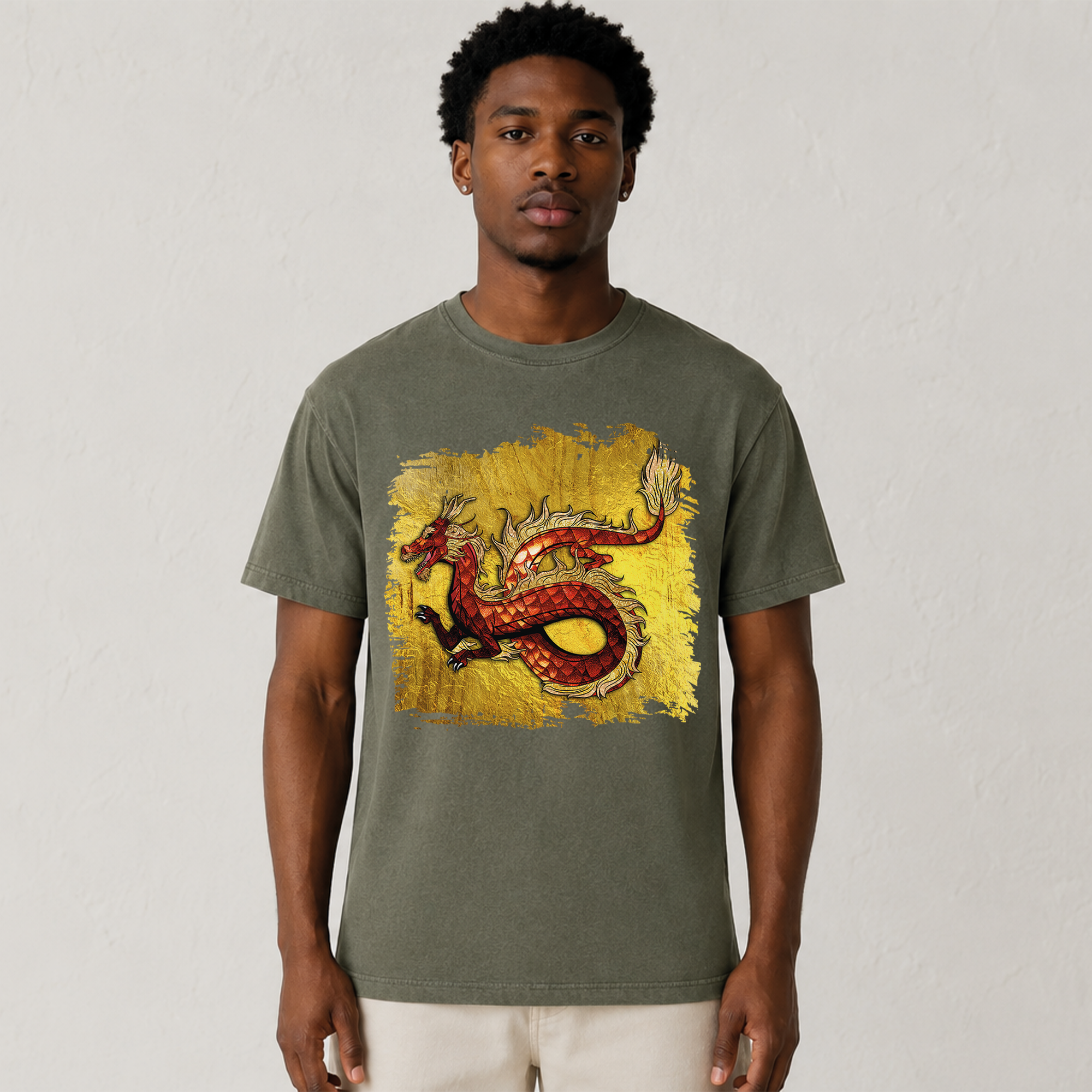 Golden Red Dragon Graphic Tee