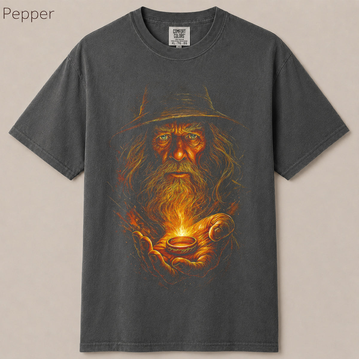 Gandalf Wizard Glowing Ring Fantasy Graphic Tee