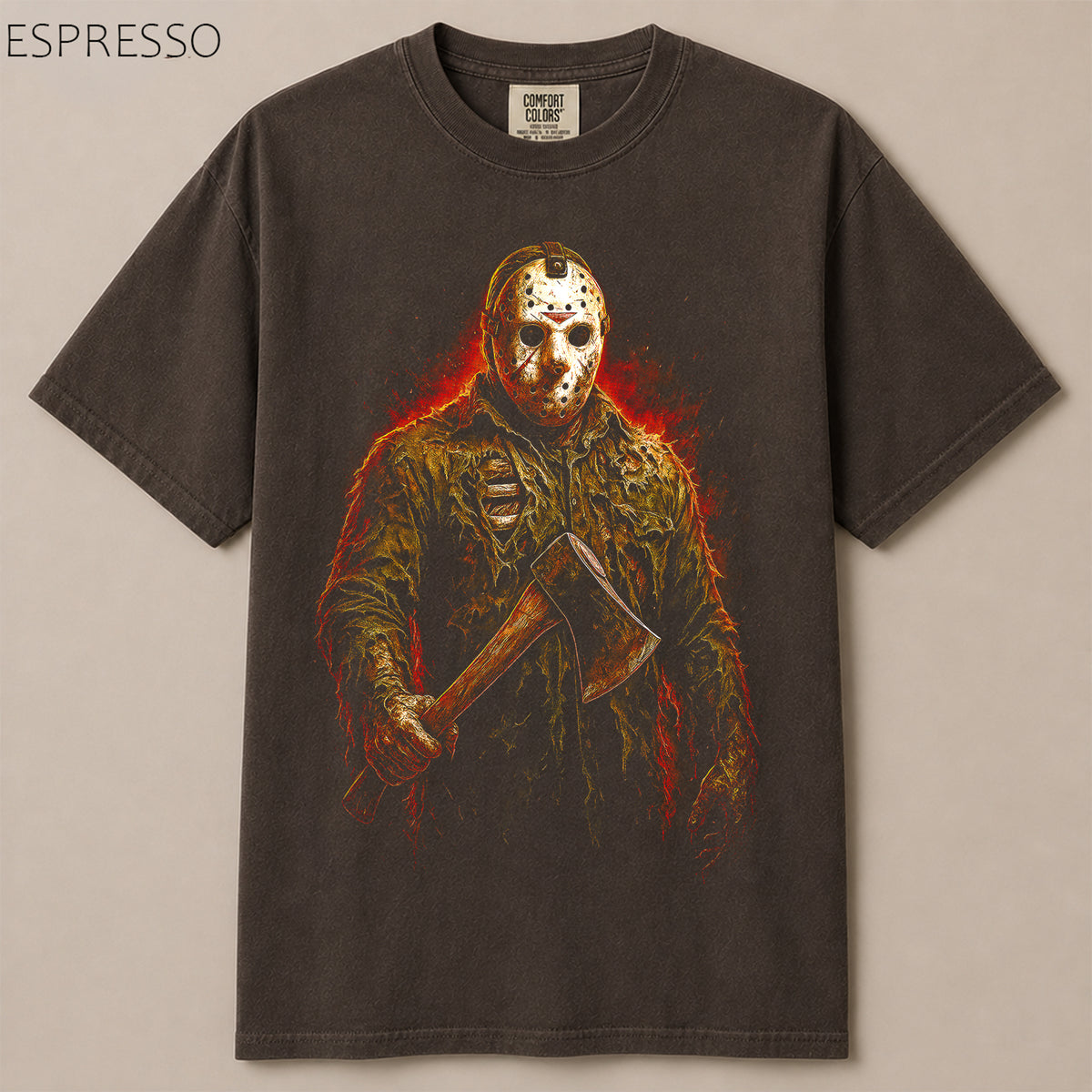 Jason Hockey Mask Horror Axe Graphic Tee