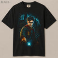 Wizard Boy Castle Lightning Spell Graphic Tee