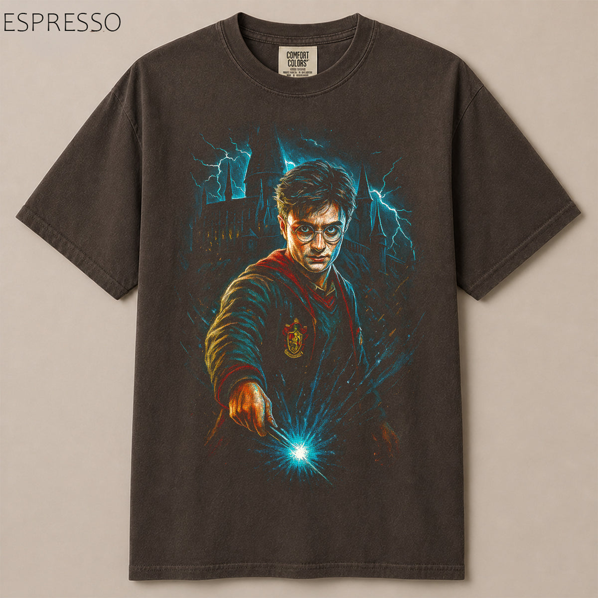 Wizard Boy Castle Lightning Spell Graphic Tee
