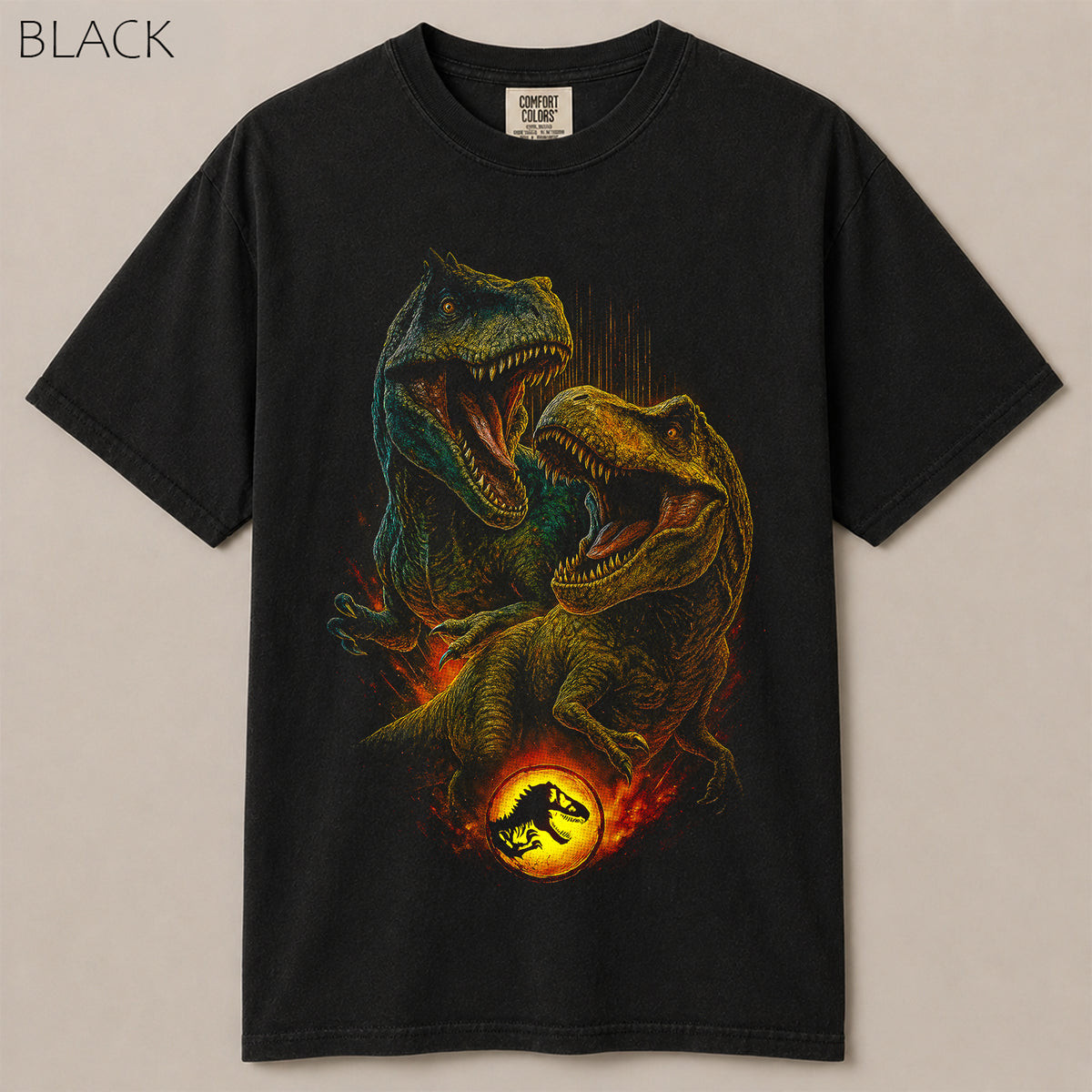 T-Rex Roaring Battle Jurassic Graphic Tee