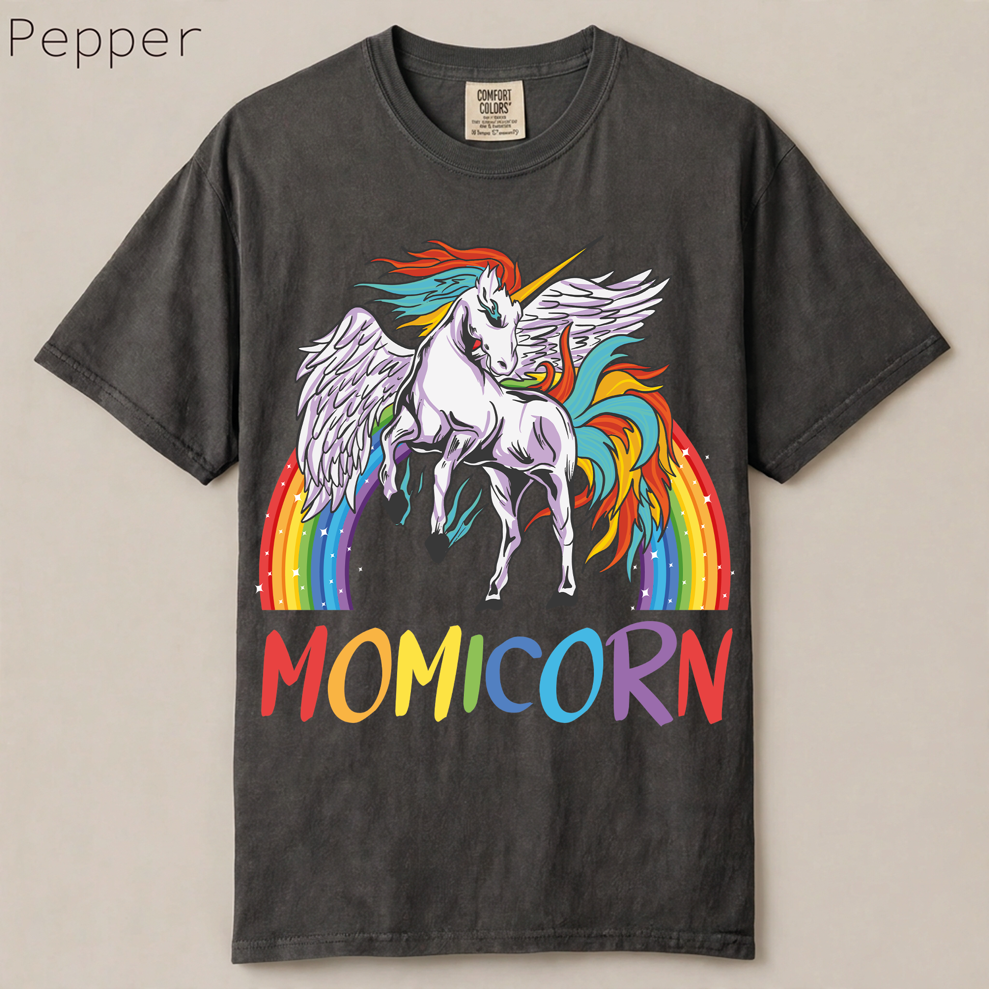 Momicorn Rainbow Unicorn Graphic Tee