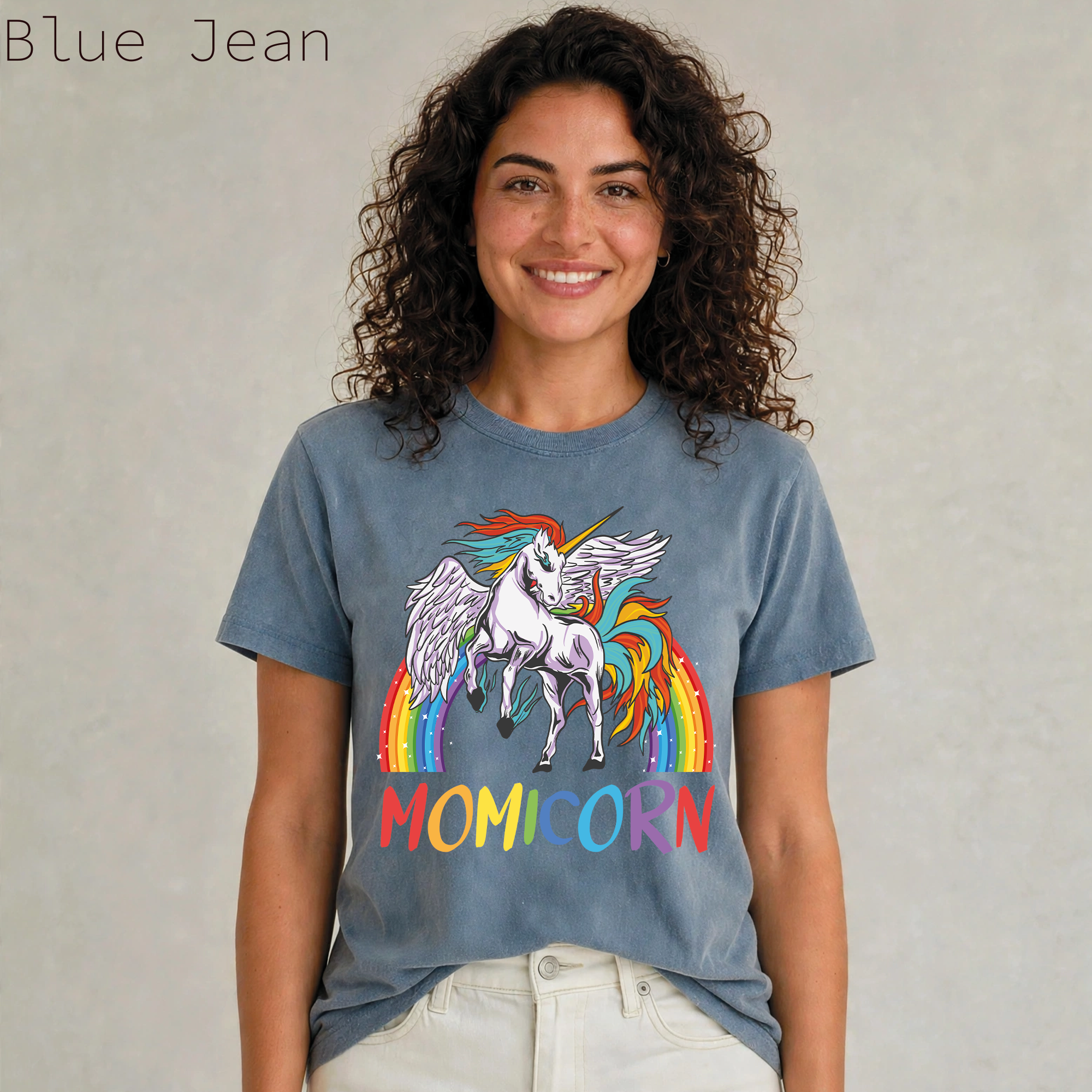 Momicorn Rainbow Unicorn Graphic Tee