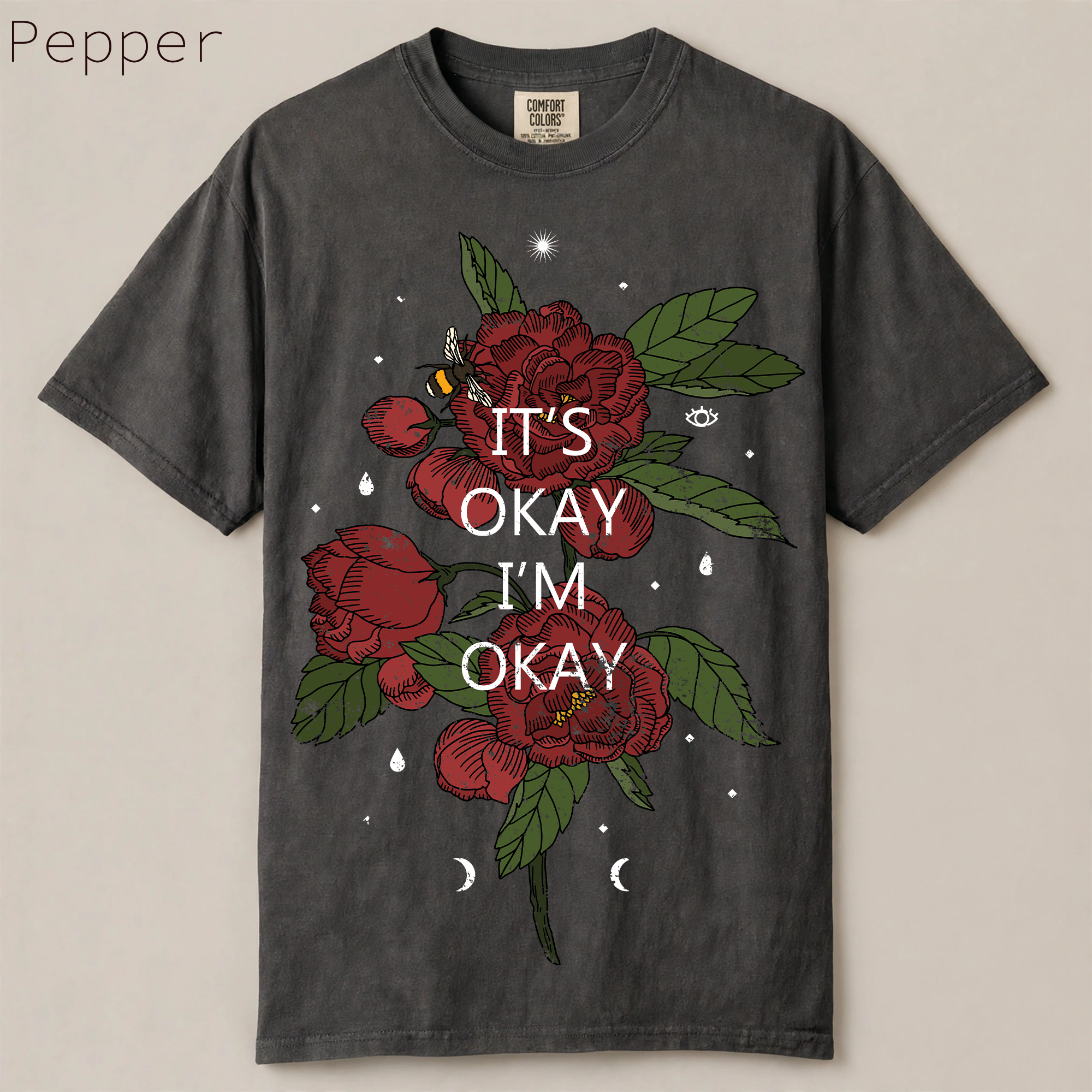 It's Okay I'm Okay Floral Graphic Tee