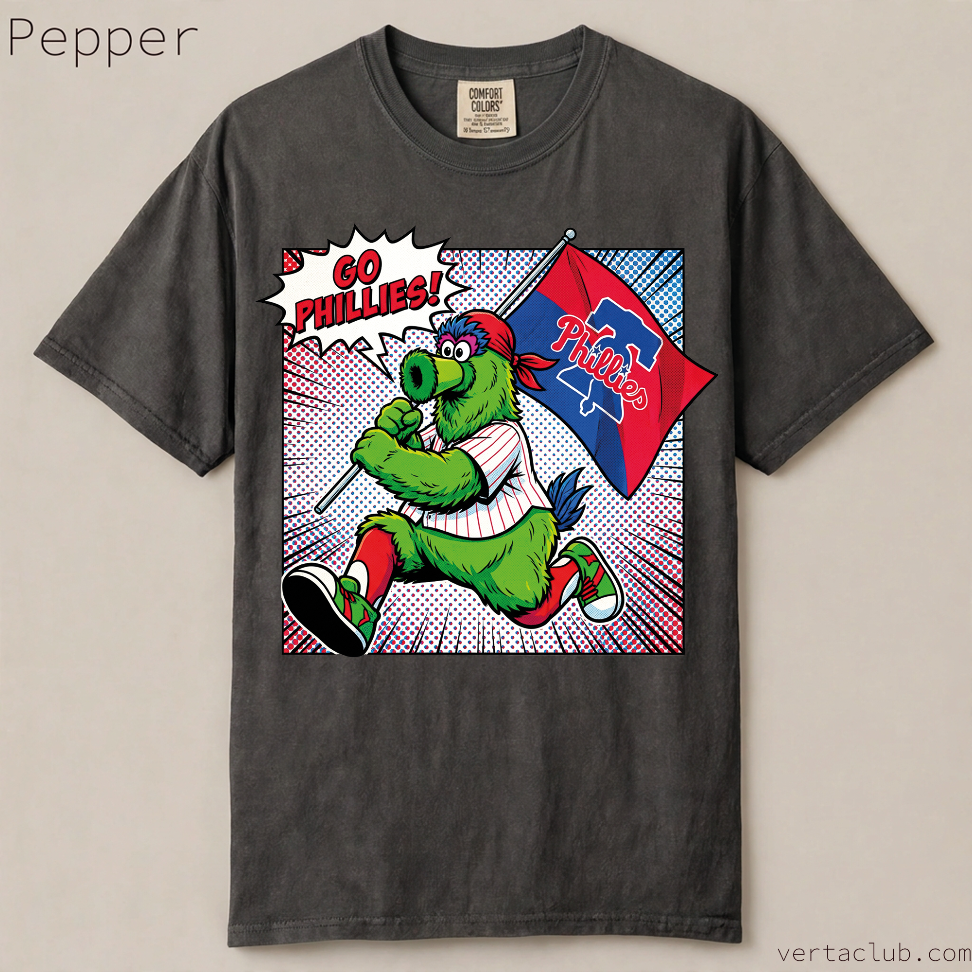 Go Philadelphia Mascot Flag Comic Graphic Tee