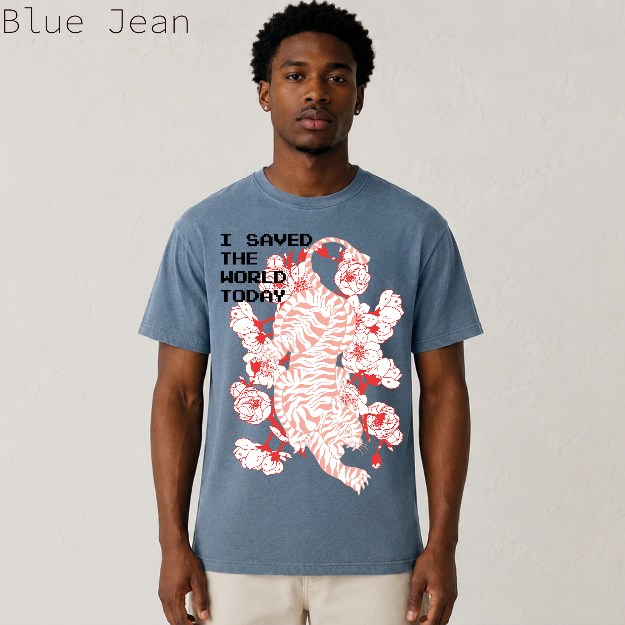 I Saved The World Today Tiger Floral Graphic Tee