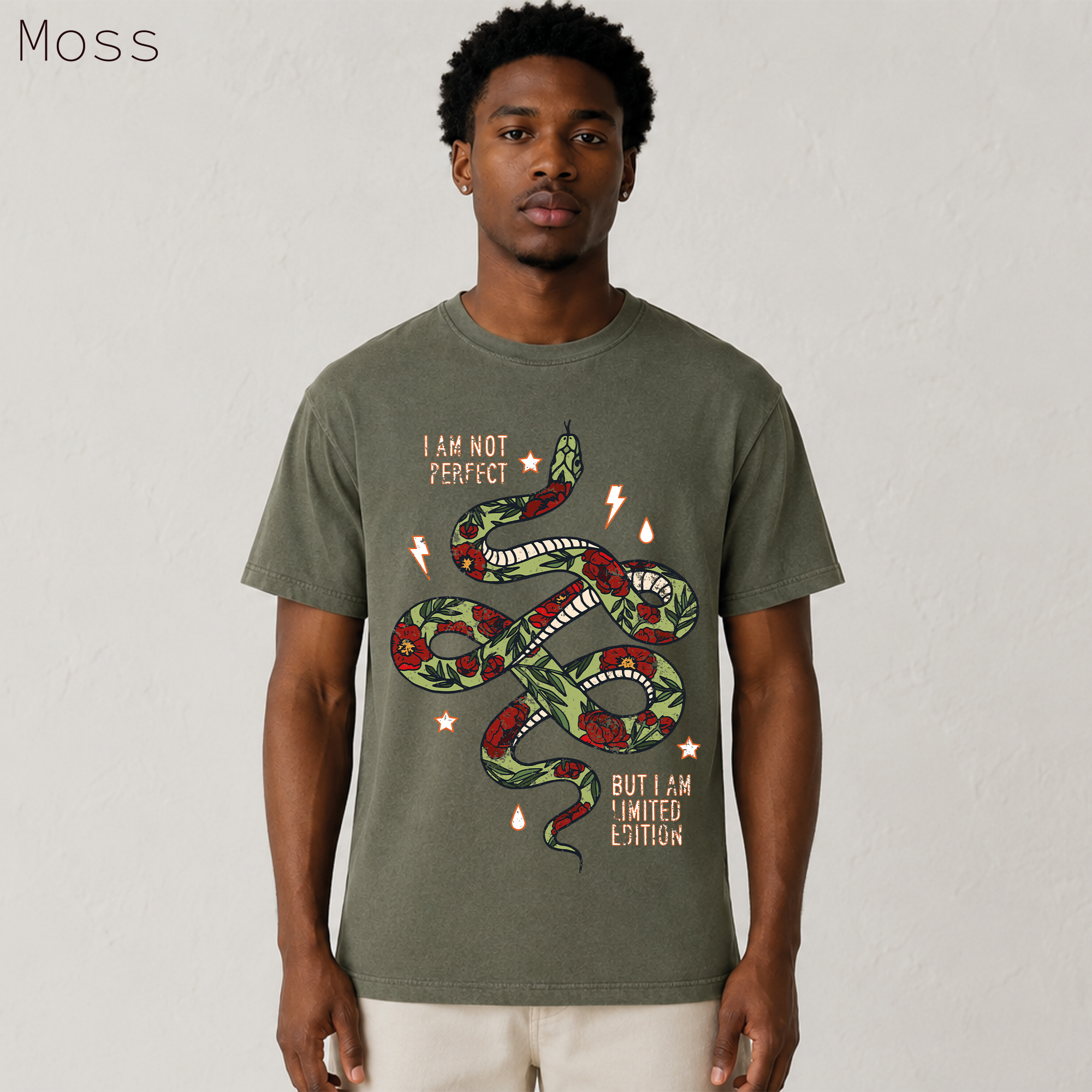I Am Not Perfect But I Am Limited Edition Snake Floral Graphic Tee