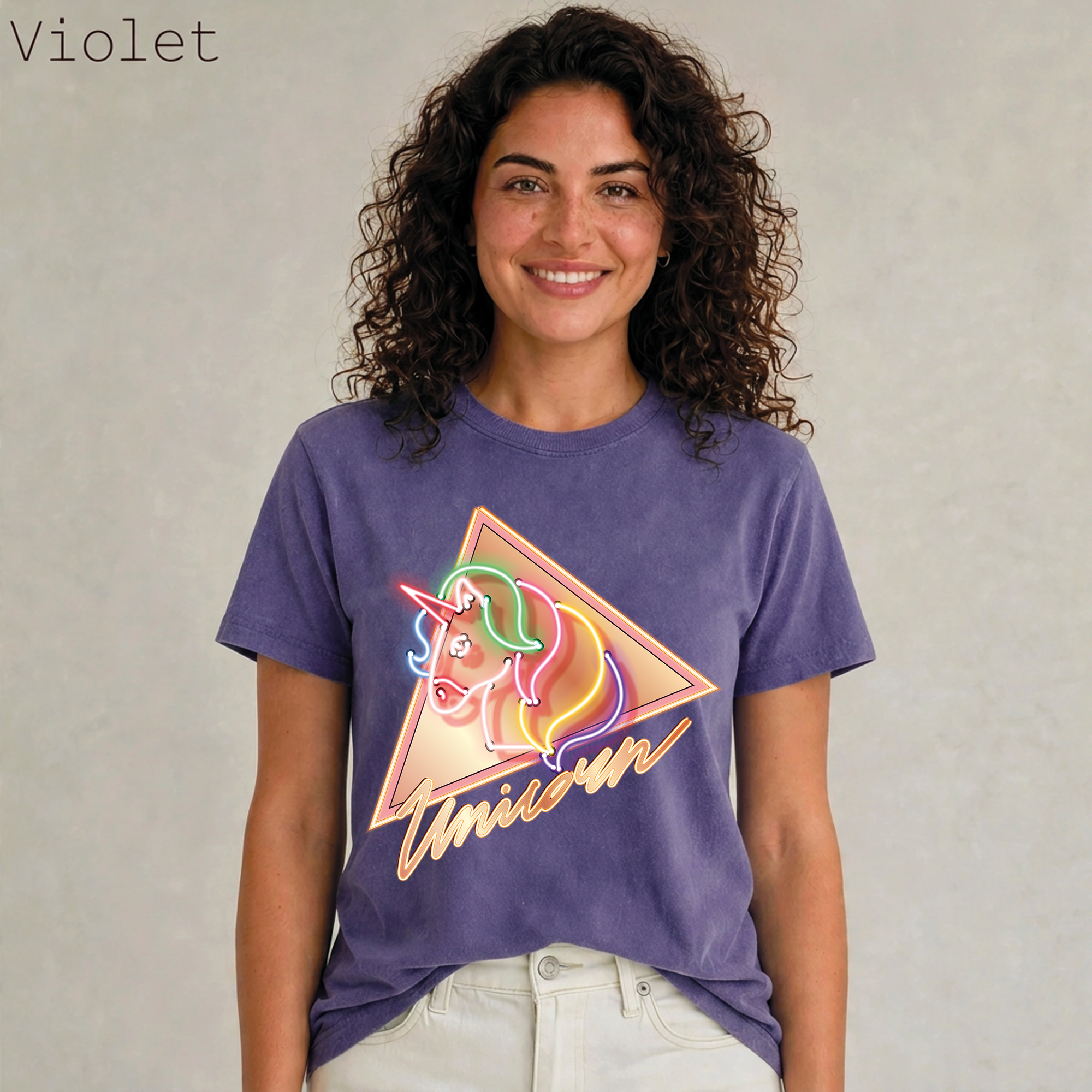 Neon Unicorn Retro 80s Graphic Tee