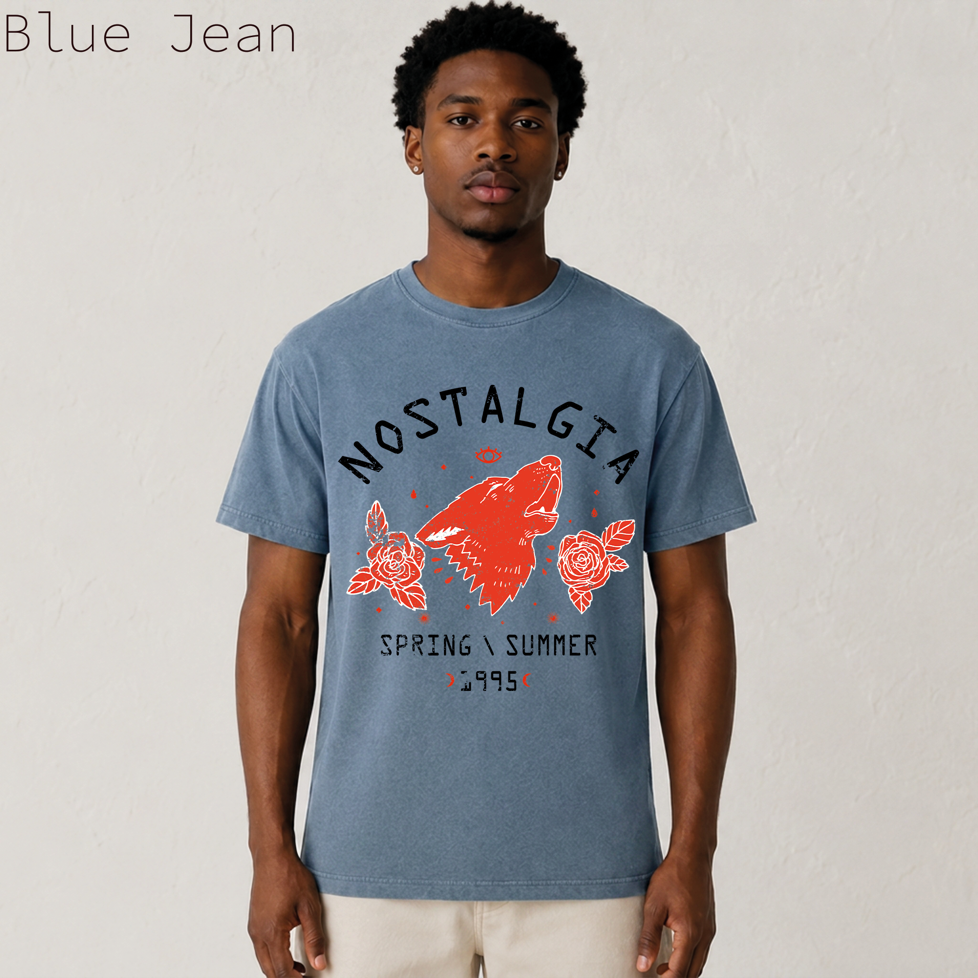 Nostalgia Wolf Rose Graphic Tee